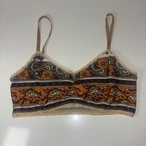 Rare Spell & The Gypsy Collective Folk Town Bralette Brown Orange Sz 12 Lg Stret